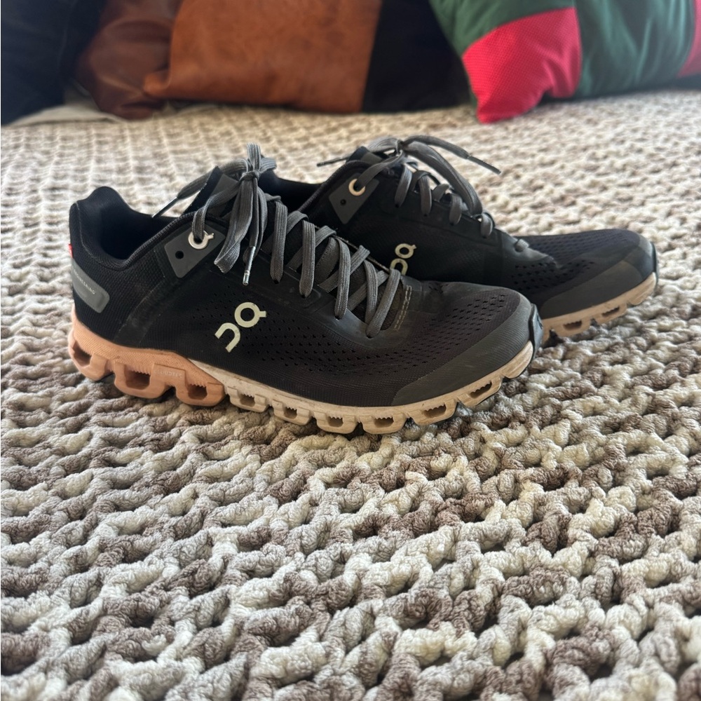 On Running Black and Brown Athletic Shoes